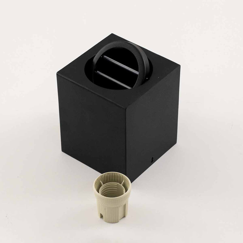 Plafon Sobrepor Box 10x10cm Preto p/ PAR20 E27 BellaLUX ST3049-BellaLUX-Starlumen