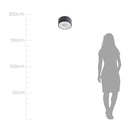 Plafon Sobrepor Vulcano Preto Redondo p/ 3 LED E27 ST951-Starlumen-