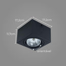 Plafon Spot Alumínio Sobrepor Quadrado p/ AR111 ST2899-Starlumen-