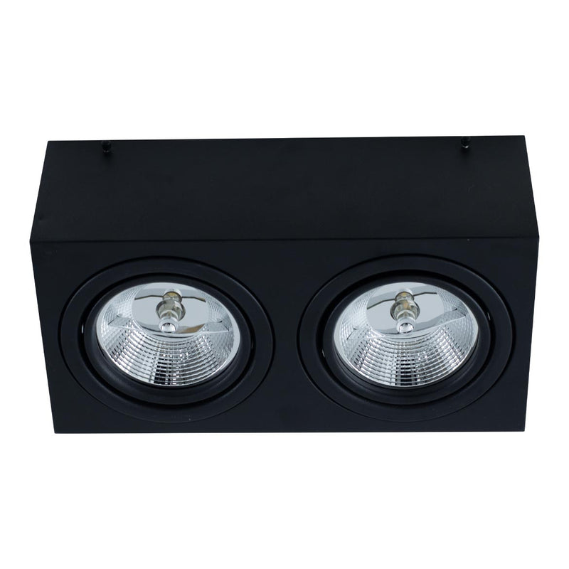 Plafon Spot Alumínio Sobrepor p/ 2x AR111 ST2898-Starlumen-Preto-Starlumen
