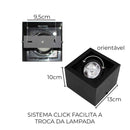 Plafon Spot Sobrepor Box em Alumínio P/ AR70 Starlumen ST2761-Starlumen-