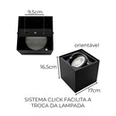 Plafon Spot Sobrepor Quadrado Preto Box para PAR30 Starlumen ST2758-Starlumen-