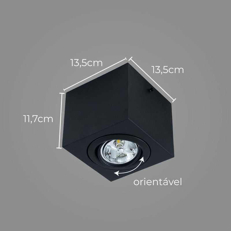 Plafon Spot Sobrepor em Alumínio para AR70 ST2893-Starlumen-Starlumen