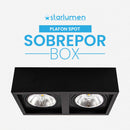 Plafon Spot de Sobrepor Box Duplo p/ 2XGU10 AR111 Starlumen ST2950-Starlumen-