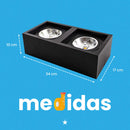 Plafon Spot de Sobrepor Box Duplo p/ 2XGU10 AR111 Starlumen ST2950-Starlumen-