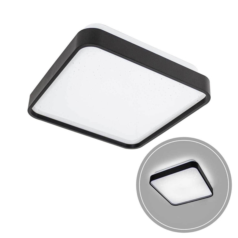 Plafon em Metal e Acrílico Black 28x28cm LED 12W ST1940-Opus-Starlumen
