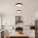 Plafon Painel LED Sobrepor 18W Toronto Multicor 180° Redondo Preto c/ Dourado Hevvy ST3110 amabientada