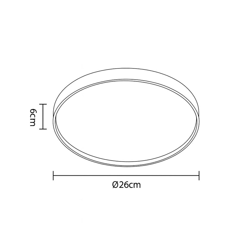 Plafon Painel LED Sobrepor 18W Toronto Multicor 180° Redondo Preto c/ Dourado Hevvy ST3110 medidas do plafon