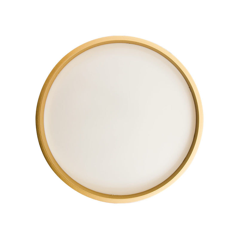 Plafon Painel LED Sobrepor 18W Toronto Multicor 180° Redondo Preto c/ Dourado Hevvy ST3110 detalhe frente