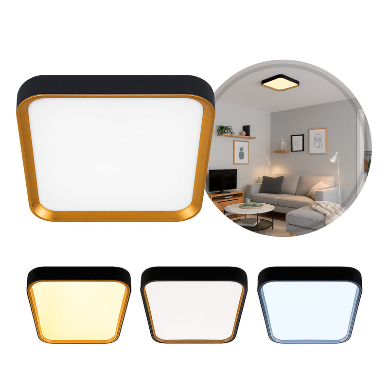 Plafon Painel LED Sobrepor 24W Toronto Multicor 180° Quadrado Branco c/ Branco Hevvy ST3110 capa