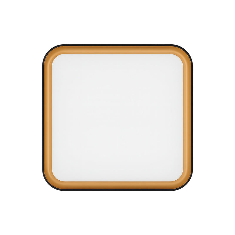 Plafon Painel LED Sobrepor 24W Toronto Multicor 180° Quadrado Preto c/ Dourado Hevvy ST3110 frontal