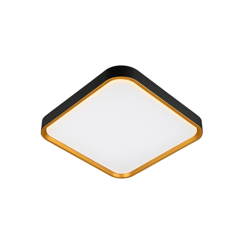 Plafon Painel LED Sobrepor 24W Toronto Multicor 180° Quadrado Preto c/ Dourado Hevvy ST3110 