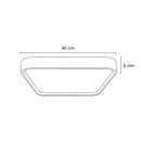 Plafon Painel LED Sobrepor 36W Toronto Multicor 180° Quadrado Branco c/ Dourado Hevvy ST3110 medidas