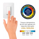 Plafon Painel LED Sobrepor 36W Toronto Multicor 180° Quadrado Branco c/ Dourado Hevvy ST3110 interruptor