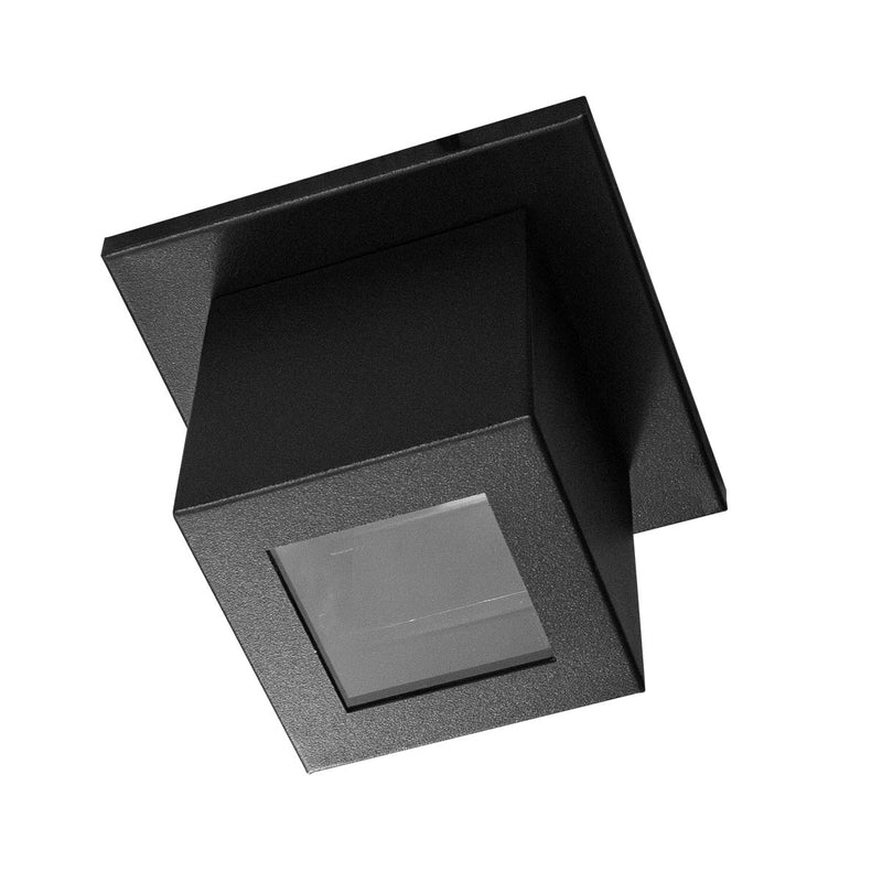 Plafon Spot Box Lexy Sobrepor de Teto Starlumen 1 Facho 1xGU10 Interno e Externo ST3070 PLAFON PRETO FRENTE