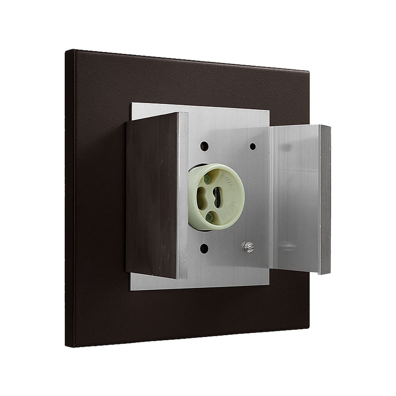 Plafon Spot Box Lexy Sobrepor de Teto Starlumen 1 Facho 1xGU10 Interno e Externo ST3070 INTERNO PLAFON MARROM SOQUETE GU10