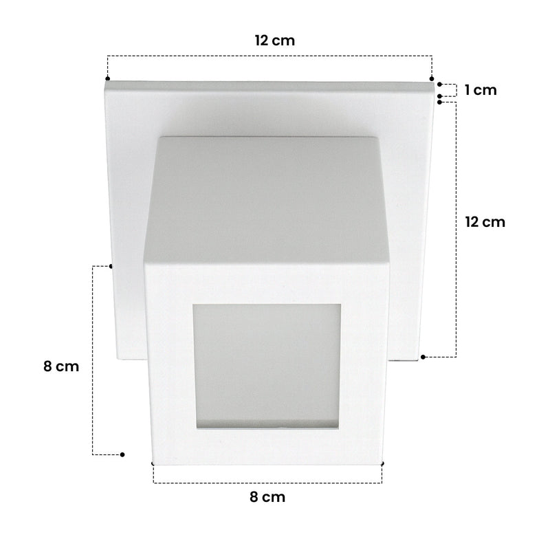 Plafon Spot Box Lexy Sobrepor de Teto Starlumen 1 Facho 1xGU10 Interno e Externo ST3070 MEDIDAS PLAFON BRANCO