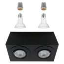 Plafon Spot Duplo 2 Focos 2xE27 Alumínio Sobrepor Moderna Starlumen ST3236-Preto