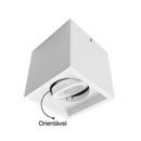 Plafon Spot de Sobrepor Loyo Recuado Box Quadrado p/ PAR20 Starlumen ST3244 - Branco foco orientavel 