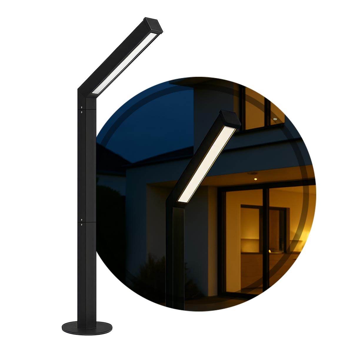 Poste Balizador Luminária Jardim Externo Ravi Max T8 St3168 - Preto