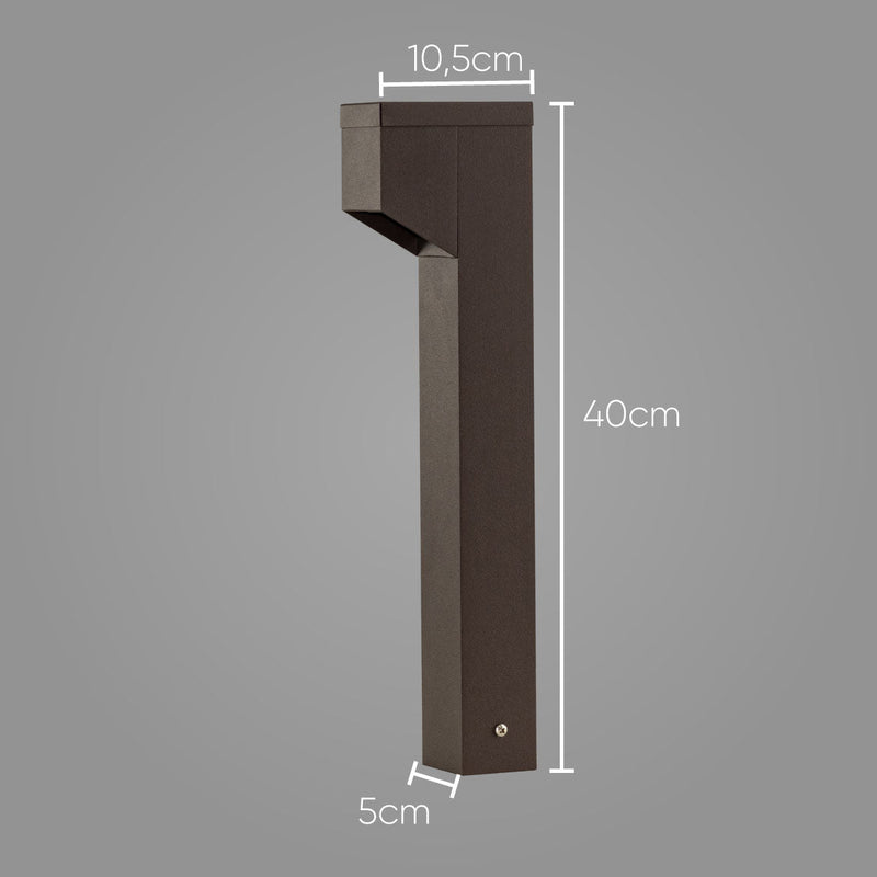 Poste Balizador Luminária Jardim Lunor Uno 1 Foco P/ MR11 ST2766 - Marrom-Starlumen-