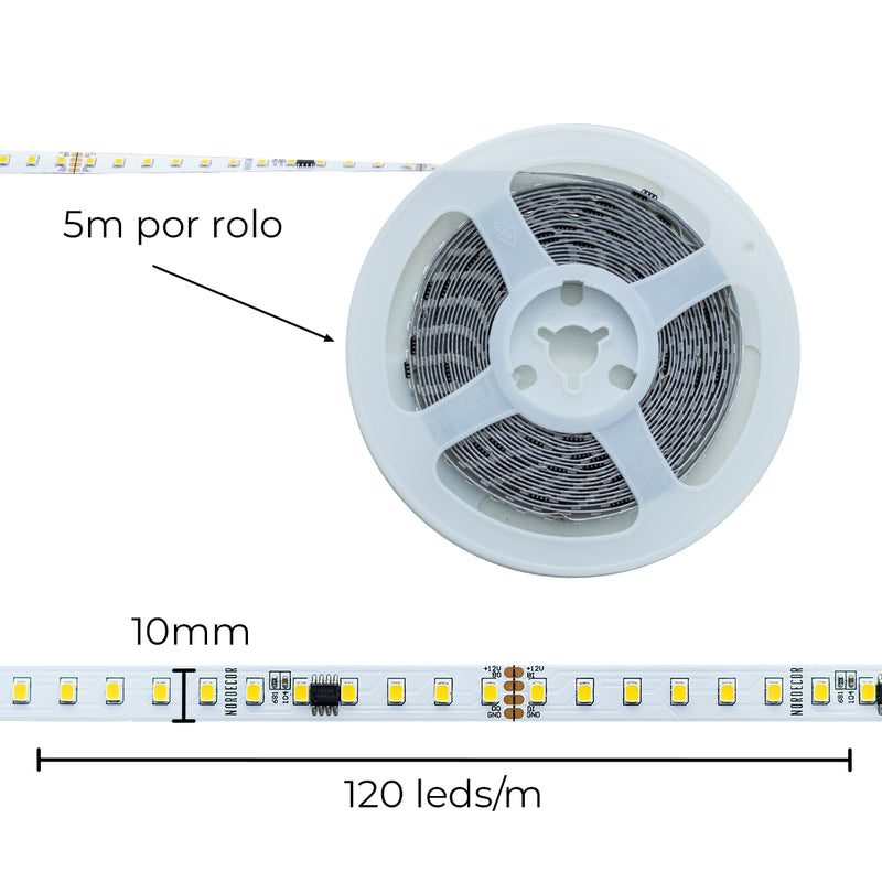 Rolo de Fita LED Efeito Sequencial Adesiva 5m 3000k 120LEDs/M 6W/M 2835 NORDECOR 7160 ST2933-Nordecor-Starlumen