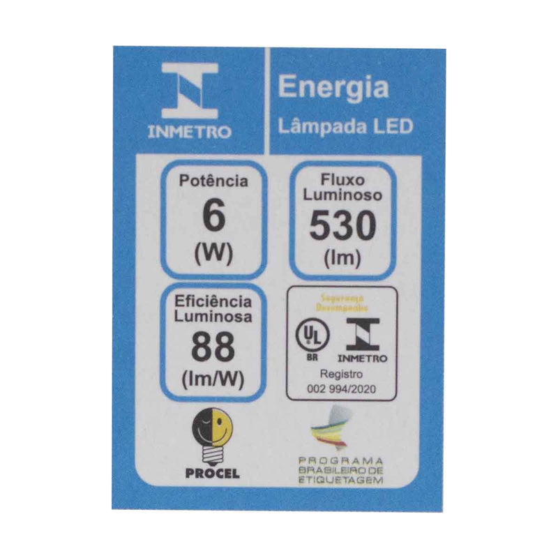 Lâmpada LED PAR20 6W Cristal 36° Em Termoplástico Base E27 Save Energy ST3095