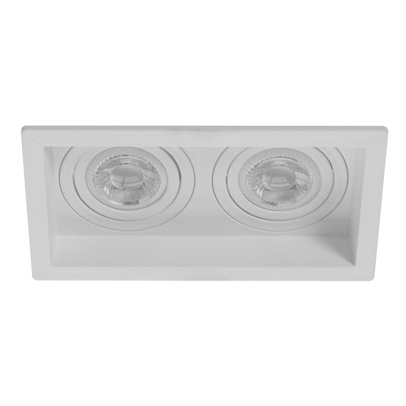 Spot Embutir Duplo Recuado Branco 12,5 X 7cm P/ LED MR11 GU10 Save Energy SE-330.3126 ST2842