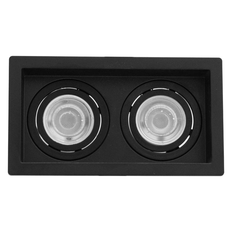 Spot Embutir Duplo Recuado Preto 12,5 X 7cm P/ LED MR11 GU10 Save Energy SE-330.3128 ST2842