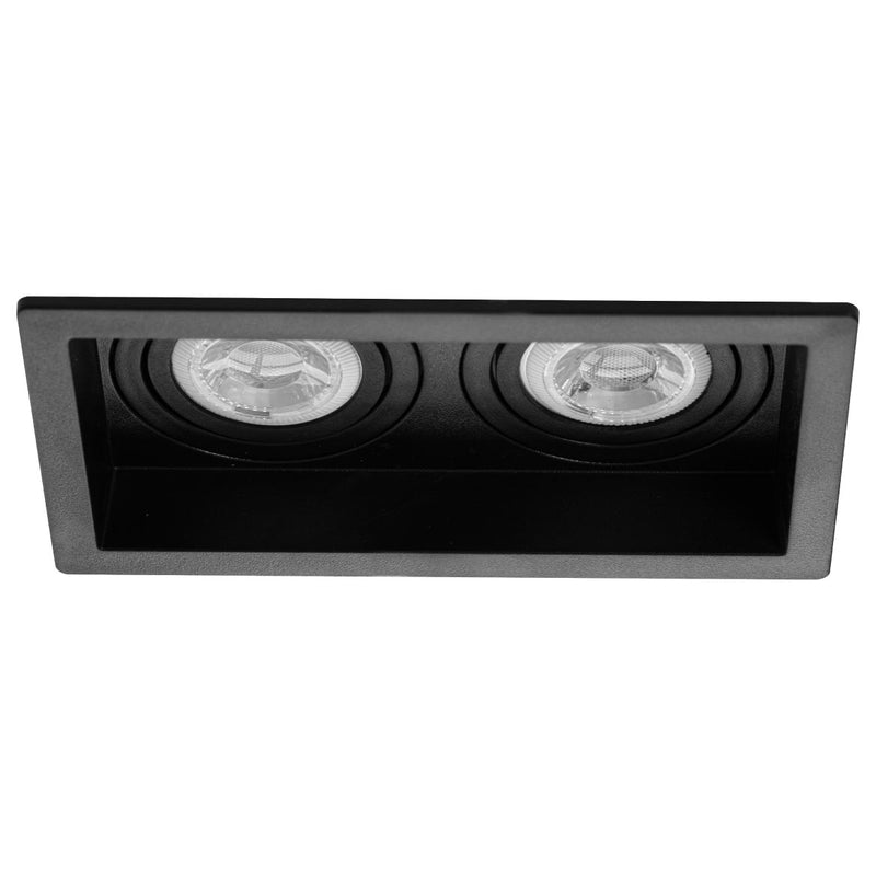 Spot Embutir Duplo Recuado Preto 12,5 X 7cm P/ LED MR11 GU10 Save Energy SE-330.3128 ST2842