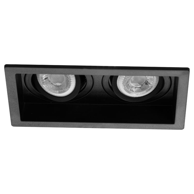 Spot Embutir Duplo Recuado Preto 12,5 X 7cm P/ LED MR11 GU10 Save Energy SE-330.3128 ST2842