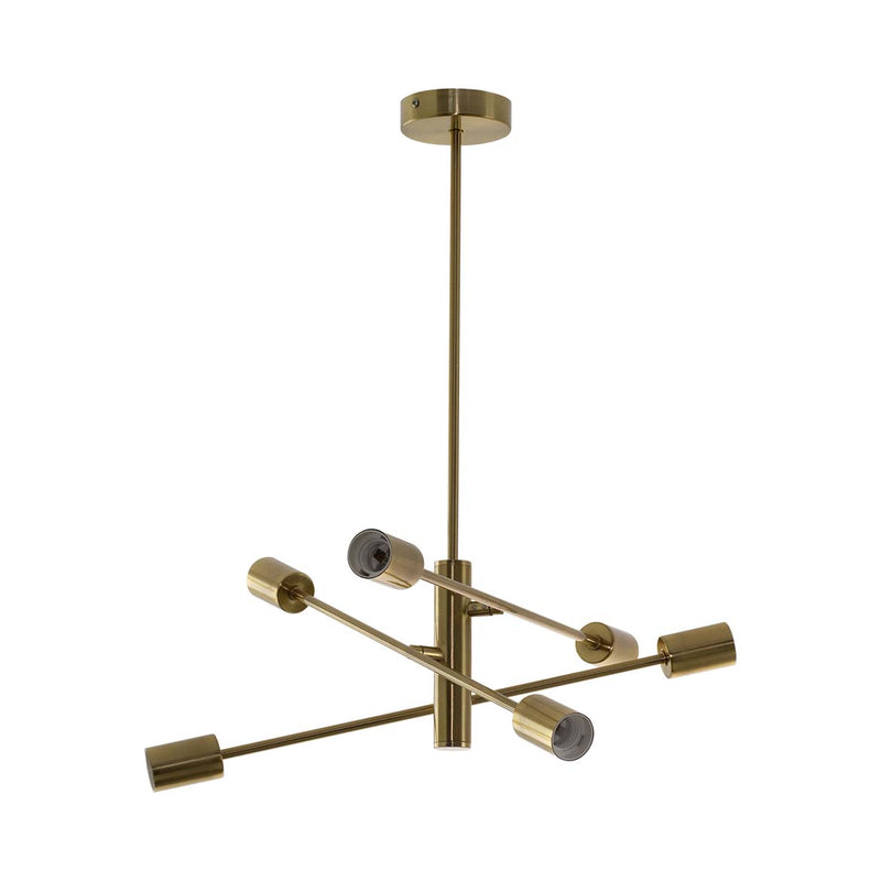 Lustre Pendente Moderno 3 Hastes Ouro para 6 E27 DS8198 Delis ST2530