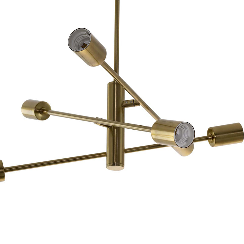Lustre Pendente Moderno 3 Hastes Ouro para 6 E27 DS8198 Delis ST2530