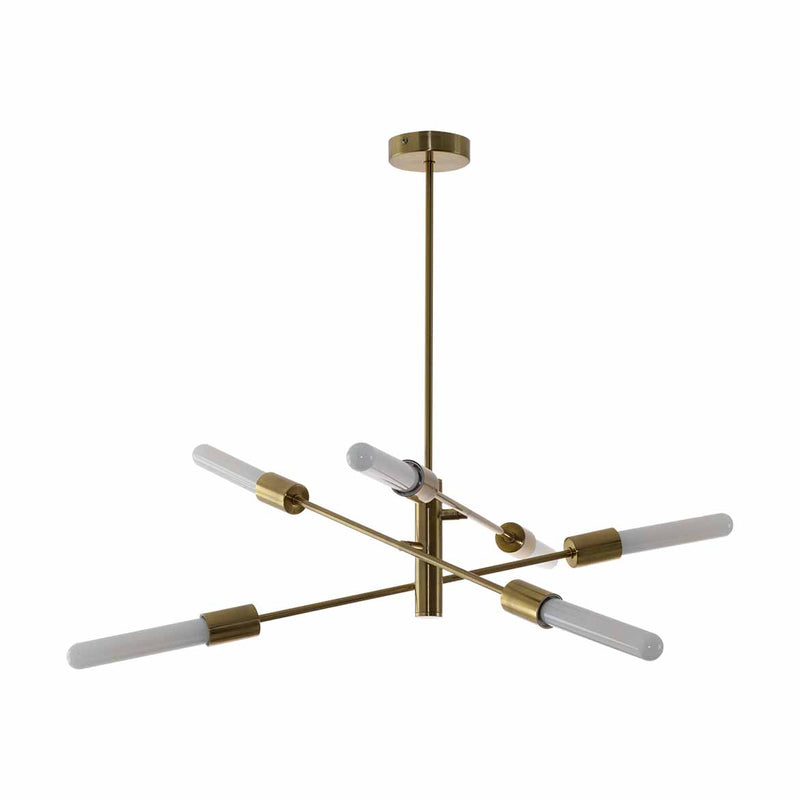 Lustre Pendente Moderno 3 Hastes Ouro para 6 E27 DS8198 Delis ST2530
