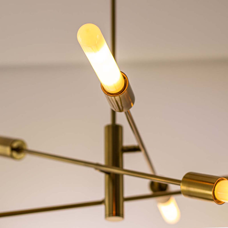 Lustre Pendente Moderno 3 Hastes Ouro para 6 E27 DS8198 Delis ST2530