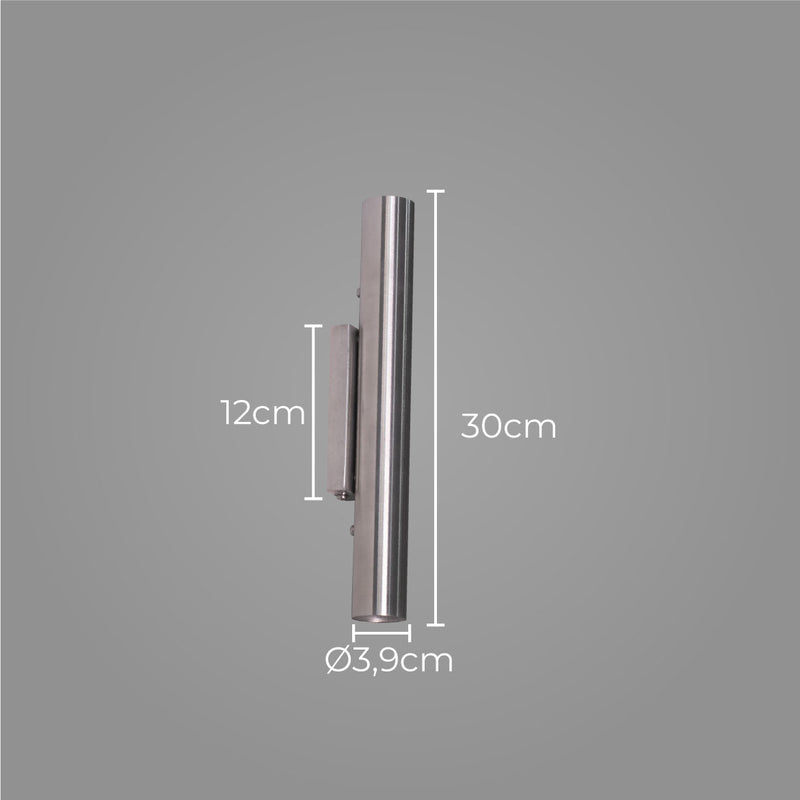 Arandela Tubo Cilindro 30cm Escovado 2 fachos p/ MR11 Starlumen ST2773