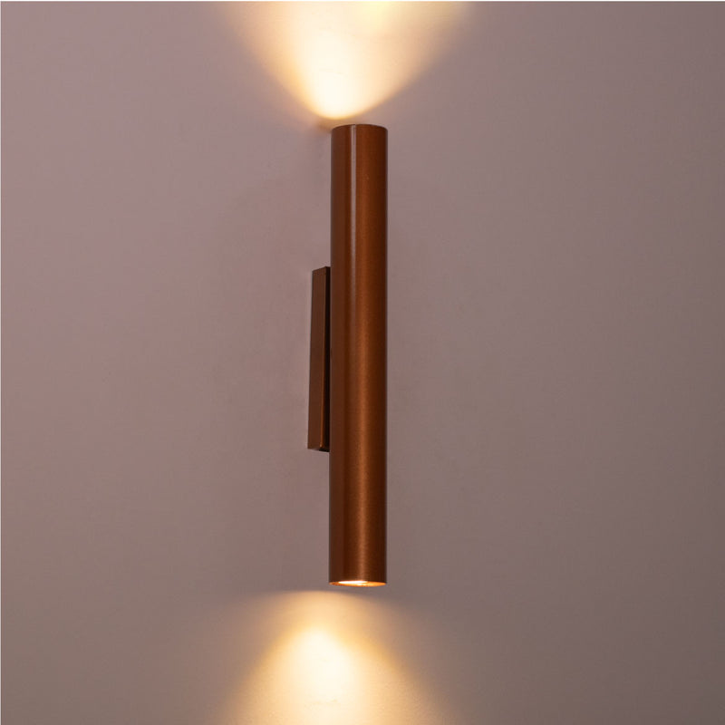 Arandela Tubo Cilindro 30cm Cobre 2 fachos p/ MR11 Starlumen ST2773