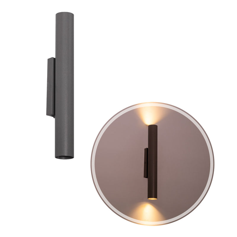 Arandela Tubo Cilindro 30cm Cinza 2 fachos p/ MR11 Starlumen ST2773