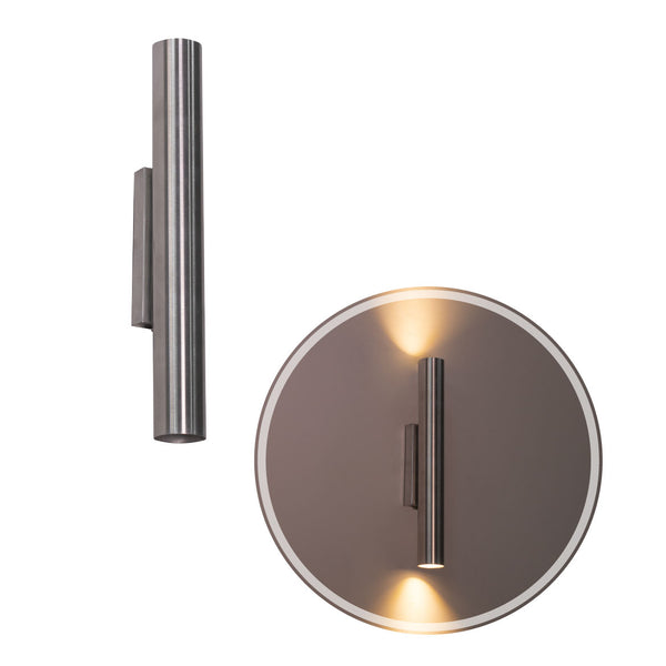 Arandela Tubo Cilindro 30cm Escovado 2 fachos p/ MR11 Starlumen ST2773