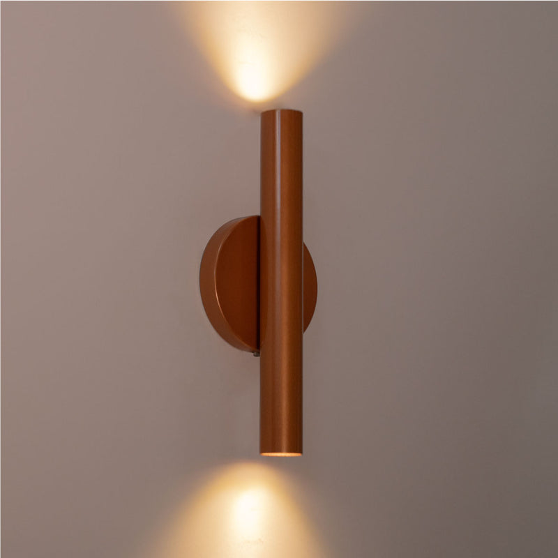Arandela Tubo Cilindro 30cm Cobre 2 fachos p/ MR11 Starlumen ST2773