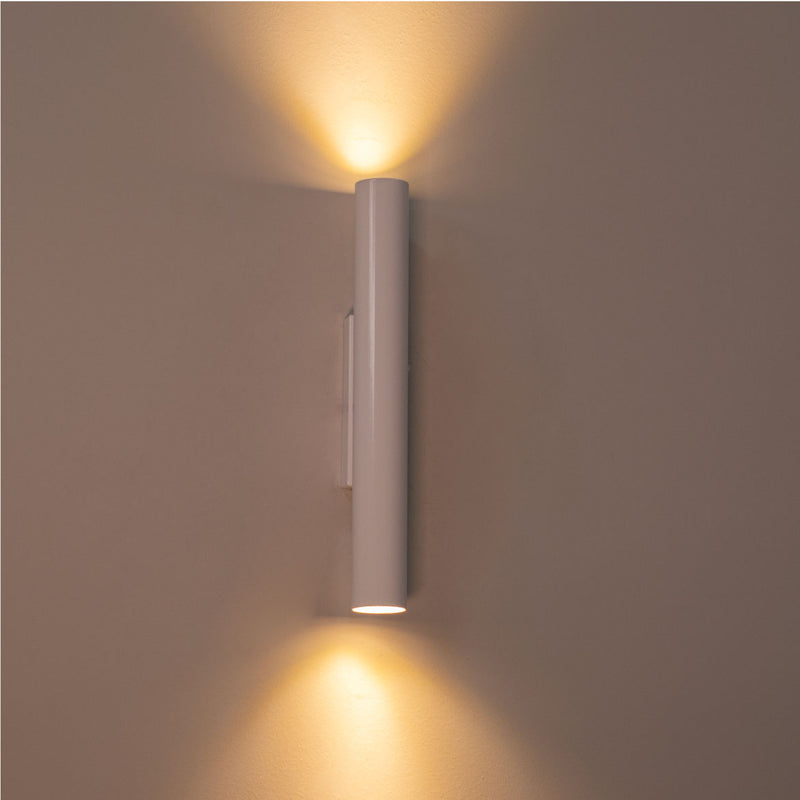 Arandela Tubo Cilindro 30cm Branca 2 fachos p/ MR11 Starlumen ST2773