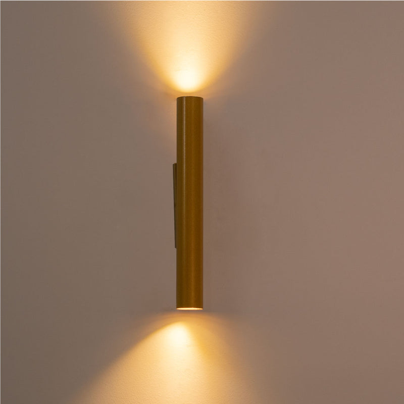 Arandela Tubo Cilindro 30cm Dourado 2 fachos p/ MR11 Starlumen ST2773