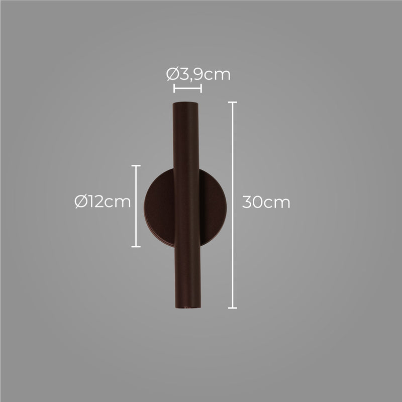 Arandela Tubo Cilindro 30cm Marrom 2 fachos p/ MR11 Starlumen ST2773