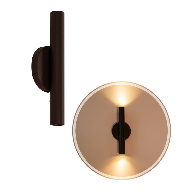 Arandela Tubo Cilindro 30cm Marrom 2 fachos p/ MR11 Starlumen ST2773