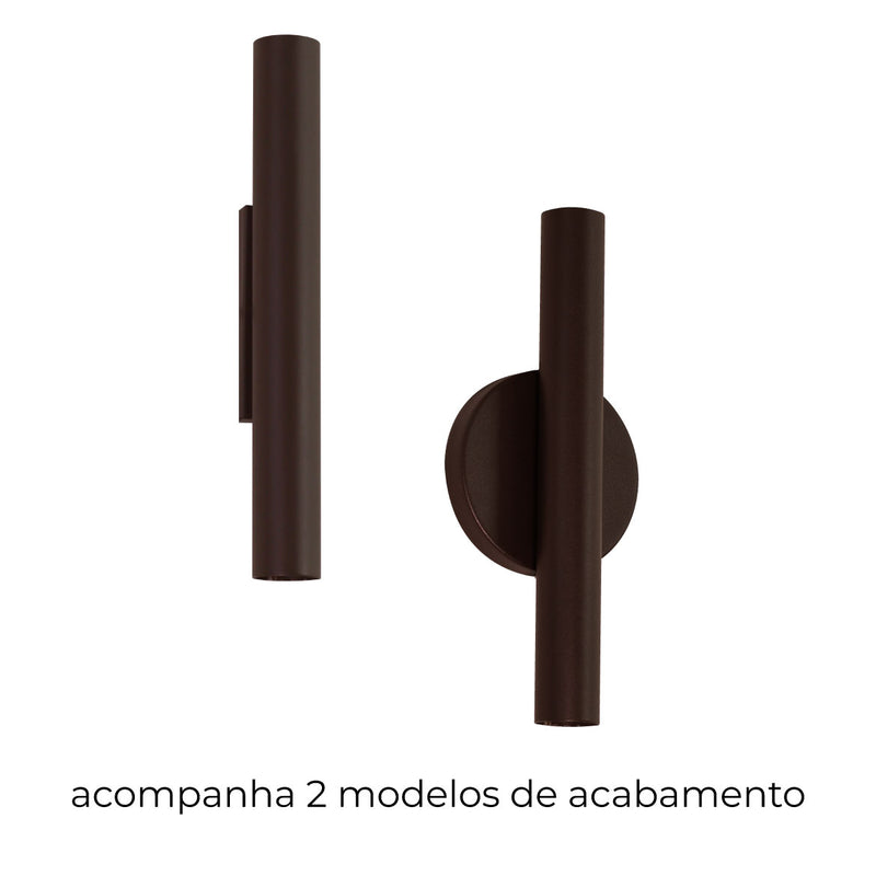 Arandela Tubo Cilindro 30cm Marrom 2 fachos p/ MR11 Starlumen ST2773