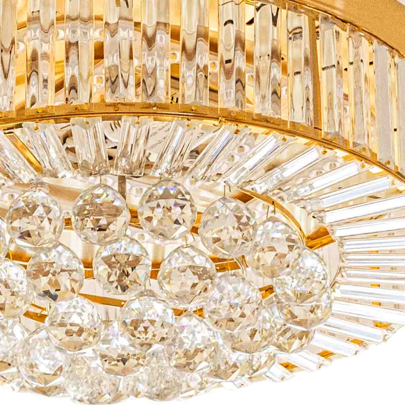 Plafon AIR CLASS Dourado Transparente LED 60W C/ Ventilador Opus 85612 / 88361 ST2915