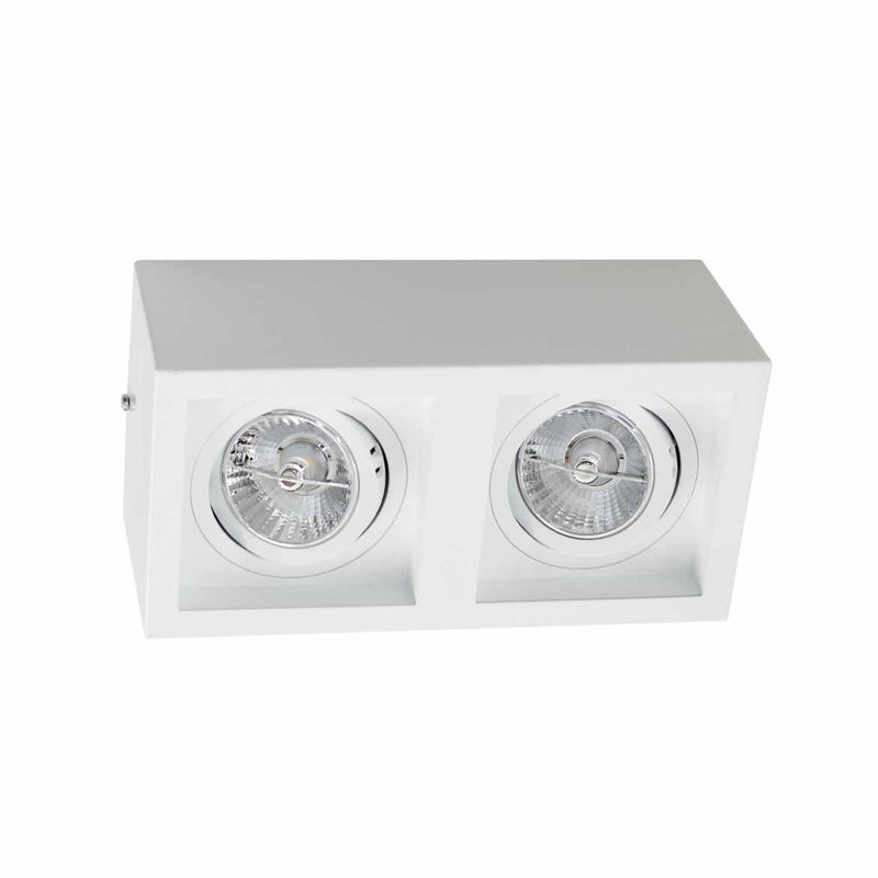 Plafon Spot Sobrepor Box Duplo Branco p/ 2xAR70 Starlumen ST2943