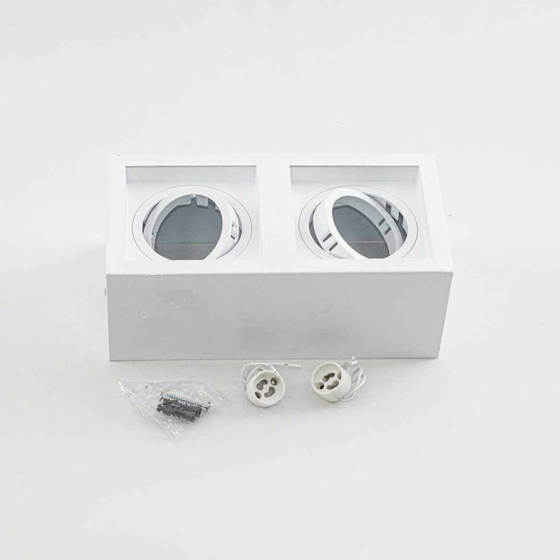 Plafon Spot Sobrepor Box Duplo Branco p/ 2xAR70 Starlumen ST2943