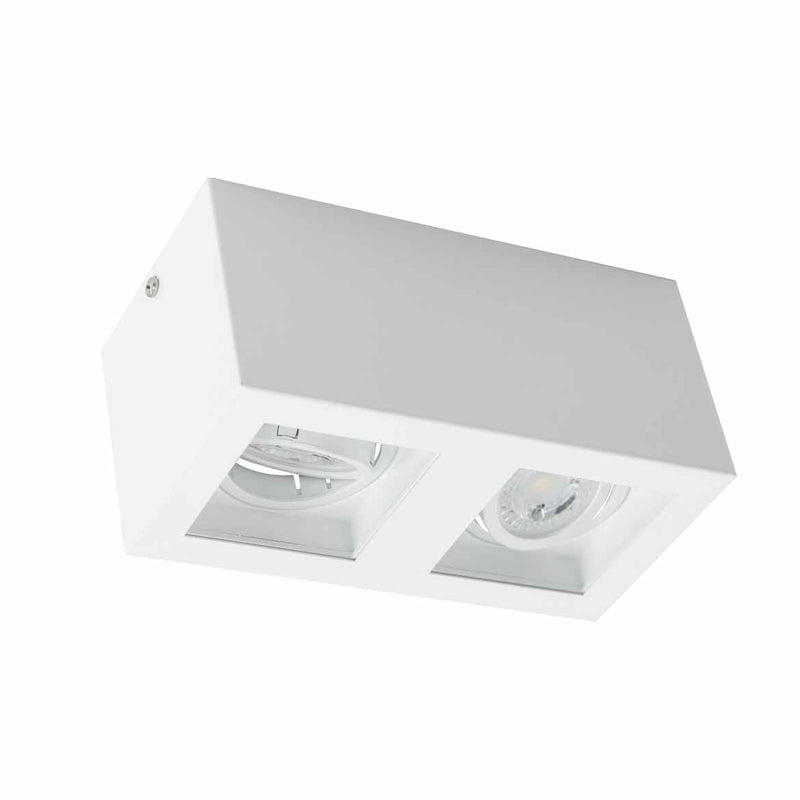 Plafon Spot Sobrepor Box Duplo Branco p/ 2x MR16 Starlumen ST2945
