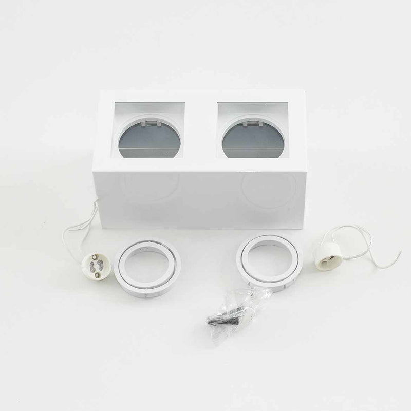 Plafon Spot Sobrepor Box Duplo Branco p/ 2x MR16 Starlumen ST2945